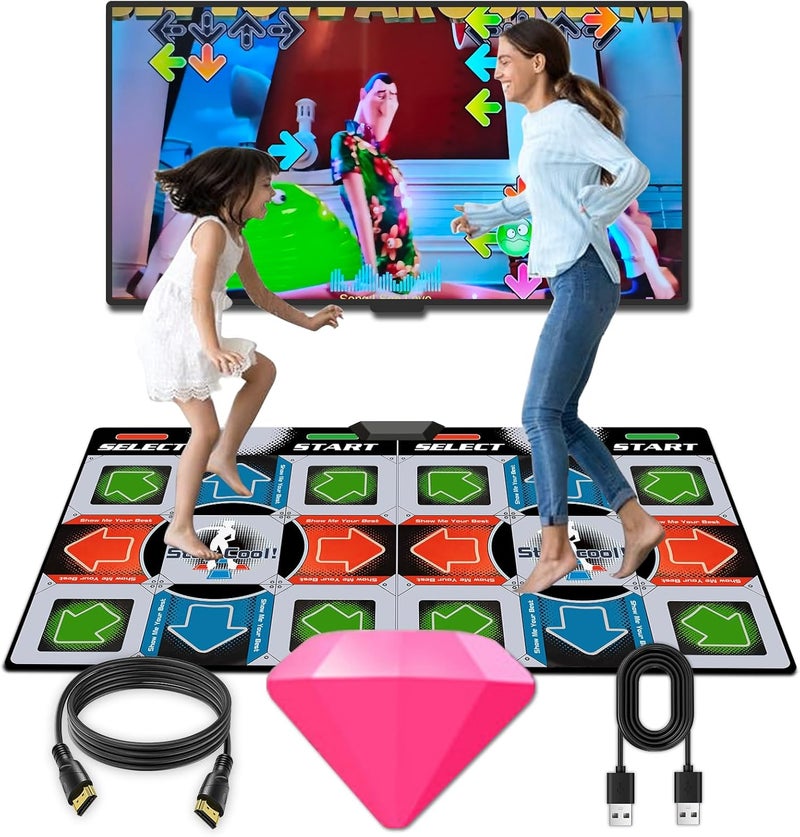 Damcoola TV Dance Mat Games - Wireless Music Electronic Dance Mat Fun Dance Fitness Games for Kids, Christmas and Boys and Girls Birthday Gift Ideas, Silver Gray - Image 1